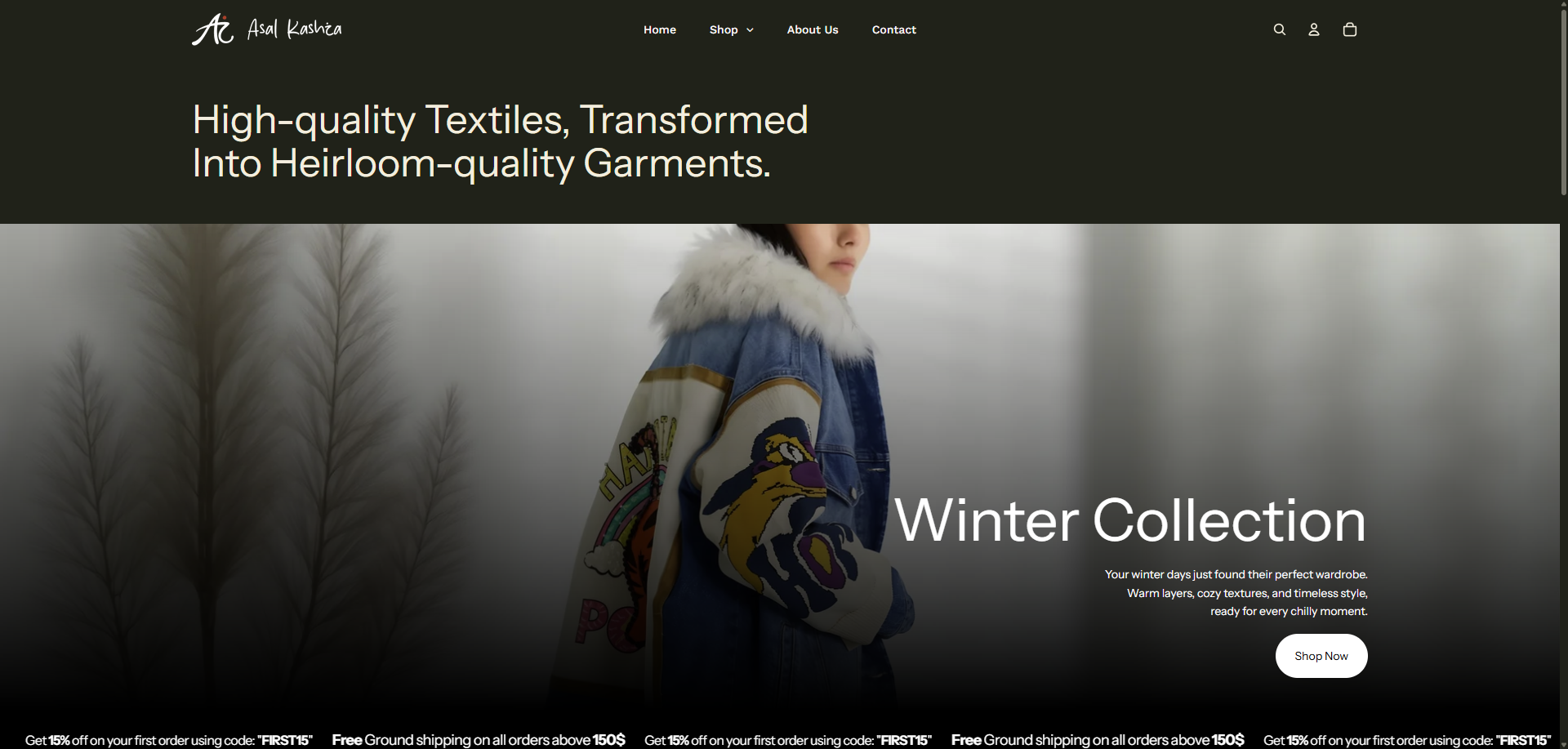 Asal-Kashka luxury fashion homepage